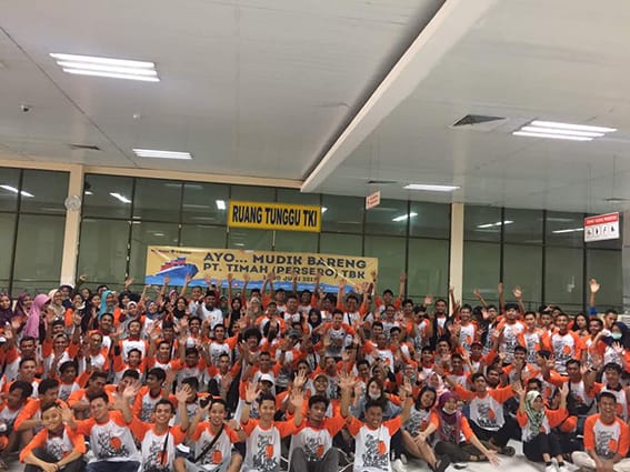 PT Timah Ajak Ratusan Mahasiswa Babel Mudik Gratis