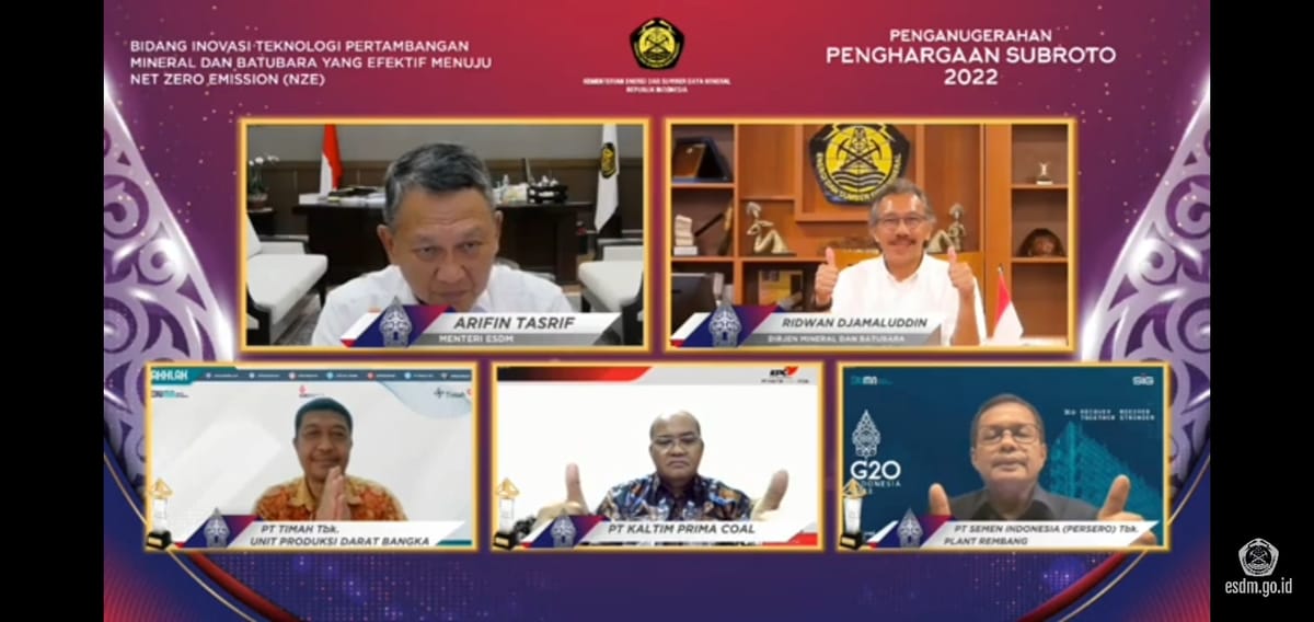 PT Timah Raih Penghargaan Subroto 2022 Bidang Inovasi Teknologi