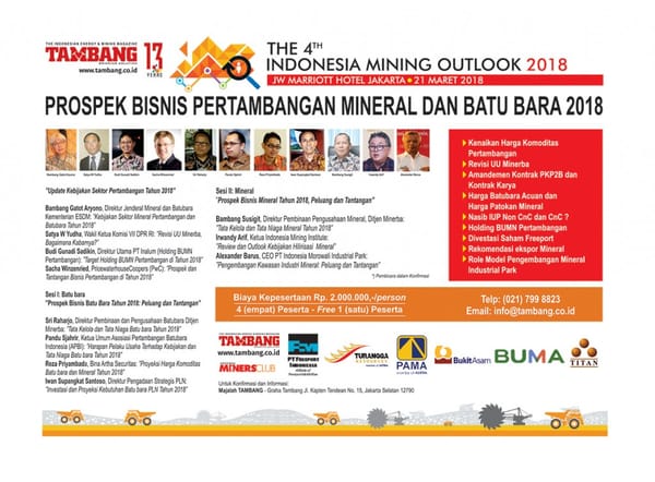 Dirjen Minerba dan Wakil Ketua Komisi VII DPR RI Akan Hadir di IMO 2018