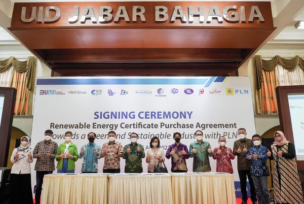 Sepuluh Mitra Pabrik H&M Group Teken Kontrak Pembelian Layanan REC PLN