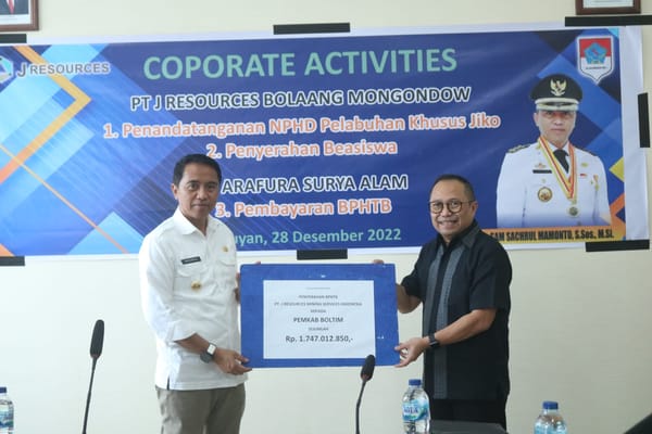 PT Arafura Surya Alam Penuhi BPHTB ke Pemda Boltim Senilai Rp 1,7 Miliar