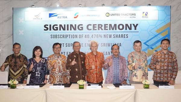 Anak Usaha UT, EPN Tandatangani Perjanjian Pengambilan Bagian Supreme Energy Sriwijaya