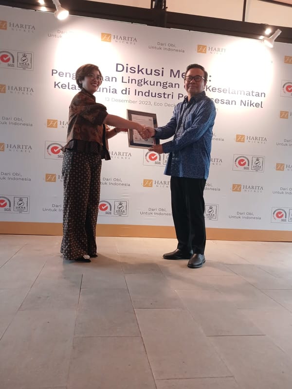 Keren, Harita Nickel Sukses Raih ISO 14001 dan ISO 45001, Standar Kelas Dunia Terkait Manajemen Lingkungan Dan K3